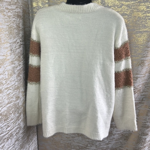 Vintage🧚♀️Compañía Fantástica Colorblock Glitter Strip Sweater Size S - Picture 9 of 16